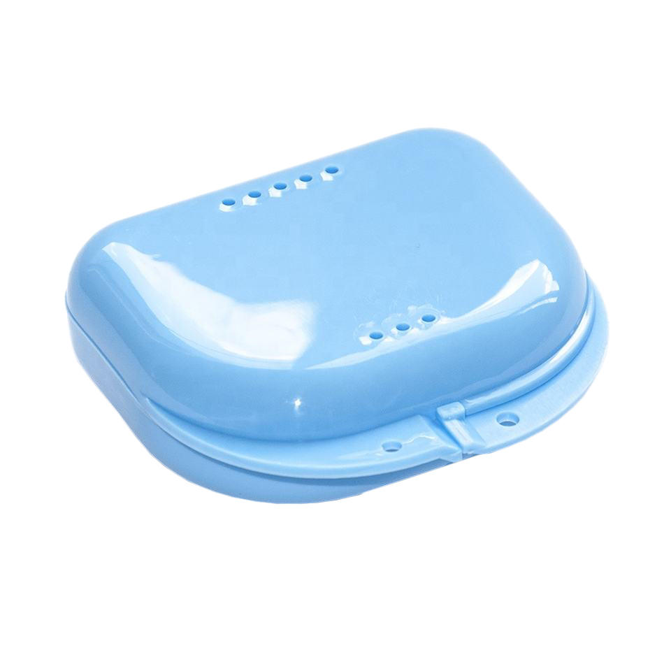 Custom plastic dental case denture box with hole for retainers